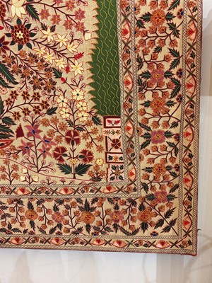Lot 368 - A pair of silk chainstitch hangings