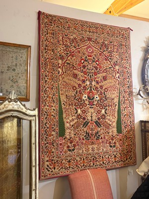 Lot 368 - A pair of silk chainstitch hangings