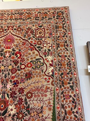Lot 368 - A pair of silk chainstitch hangings