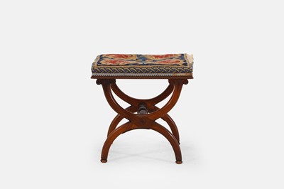 Lot 376 - An early Victorian mahogany 'X'-framed stool