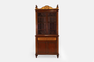 Lot 162 - A Regency mahogany, maple and amaranth secretaire bookcase, in the manner of George Bullock