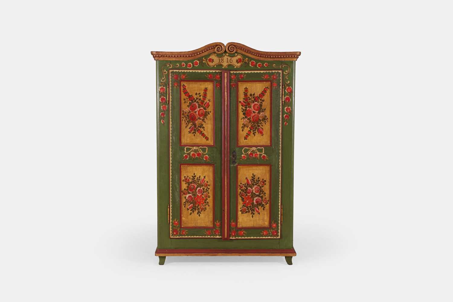 Lot 145 - A painted armoire