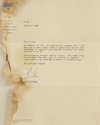 Lot 27 - A letter of appreciation
