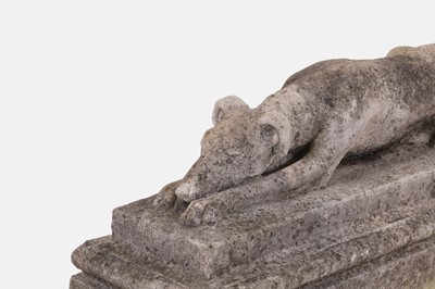 Lot 695 - A stone greyhound figure