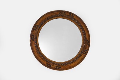 Lot 213 - A carved wooden mirror