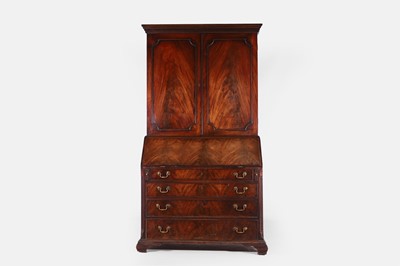 Lot 293 - A George III mahogany bureau bookcase