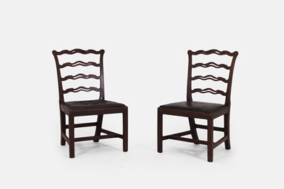 Lot 508 - A pair of George III mahogany side chairs