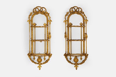 Lot 404 - A pair of Victorian gilt-gesso hanging étagères