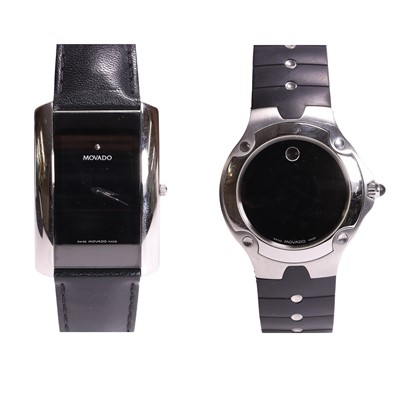 Lot 473 - A stainless steel Movado SE quartz watch and a stainless steel Movado La Nouvelle quartz watch