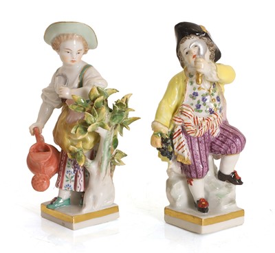 Lot 108 - Two porcelain Meissen figures