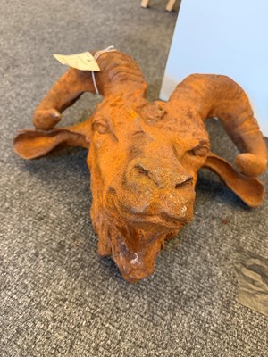Lot 22 - A large cast iron ram's head