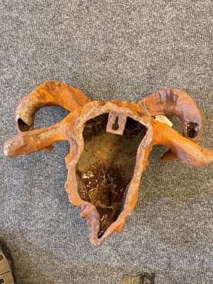 Lot 22 - A large cast iron ram's head