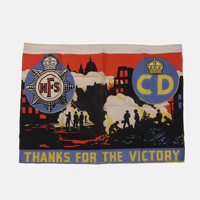 Lot 274 - A rare Second World War National Fire Service and Civil Defence flag or banner