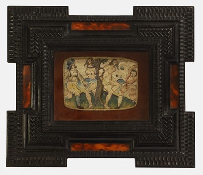 Lot 117 - A miniature silkwork panel