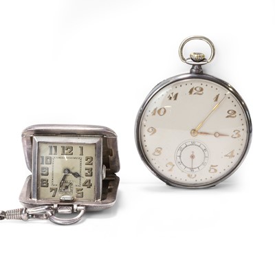 Lot 413 - A ladies' silver Art Deco purse watch and a Continental silver Perseo pocket watch