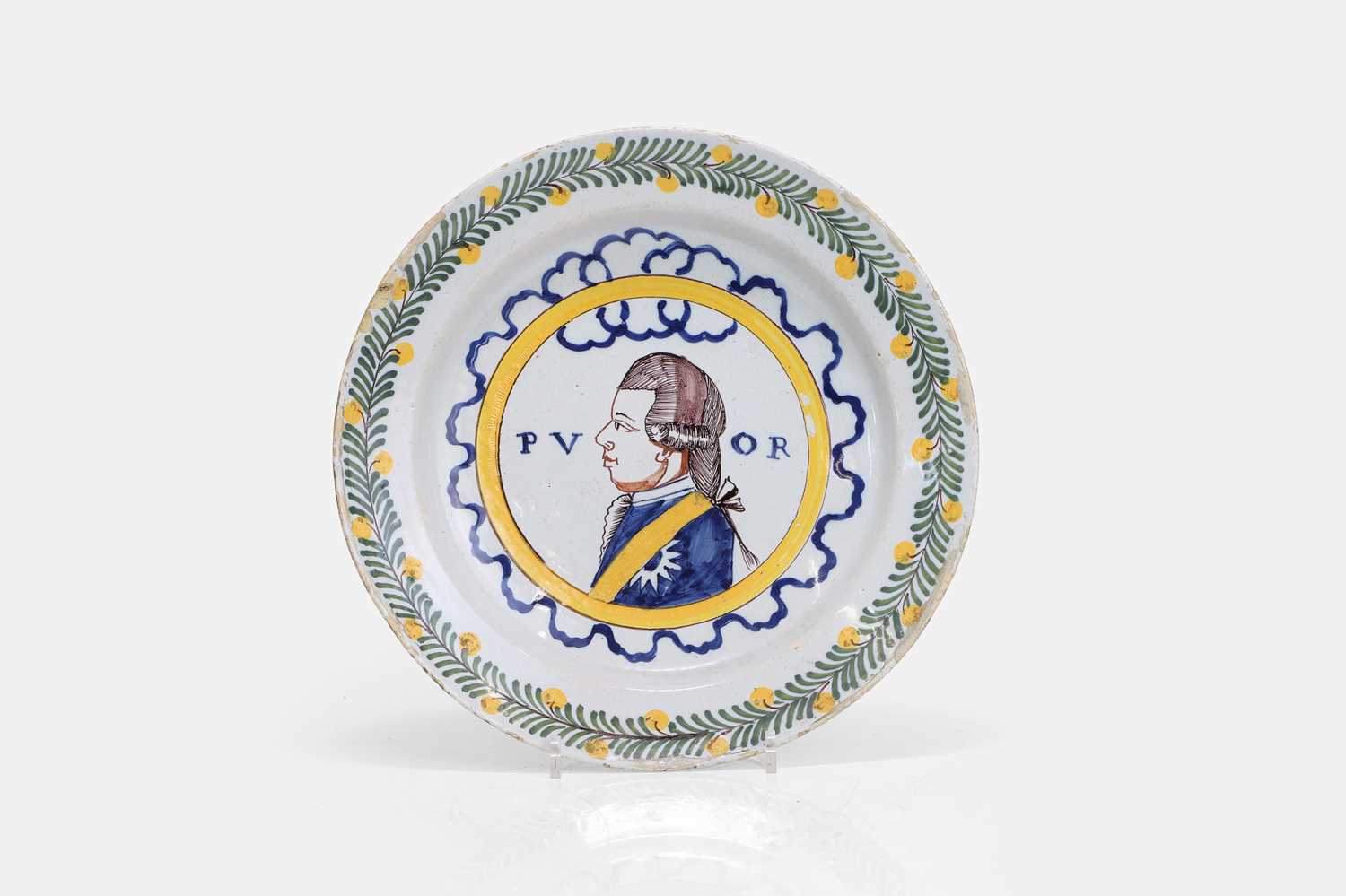Lot 144 - A delft Orangist commemorative wall plate