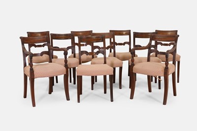 Lot 567 - A set of ten Regency mahogany dining chairs