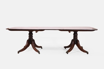 Lot 566 - A Regency mahogany twin pedestal dining table