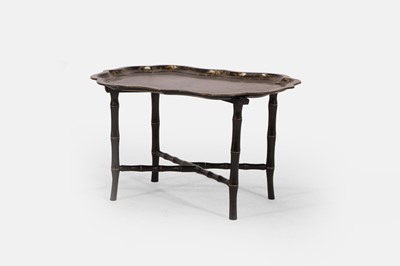 Lot 560 - A Victorian papier mâché lacquer tray-top table