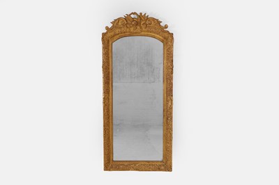Lot 555 - A Louis XV large giltwood pier mirror