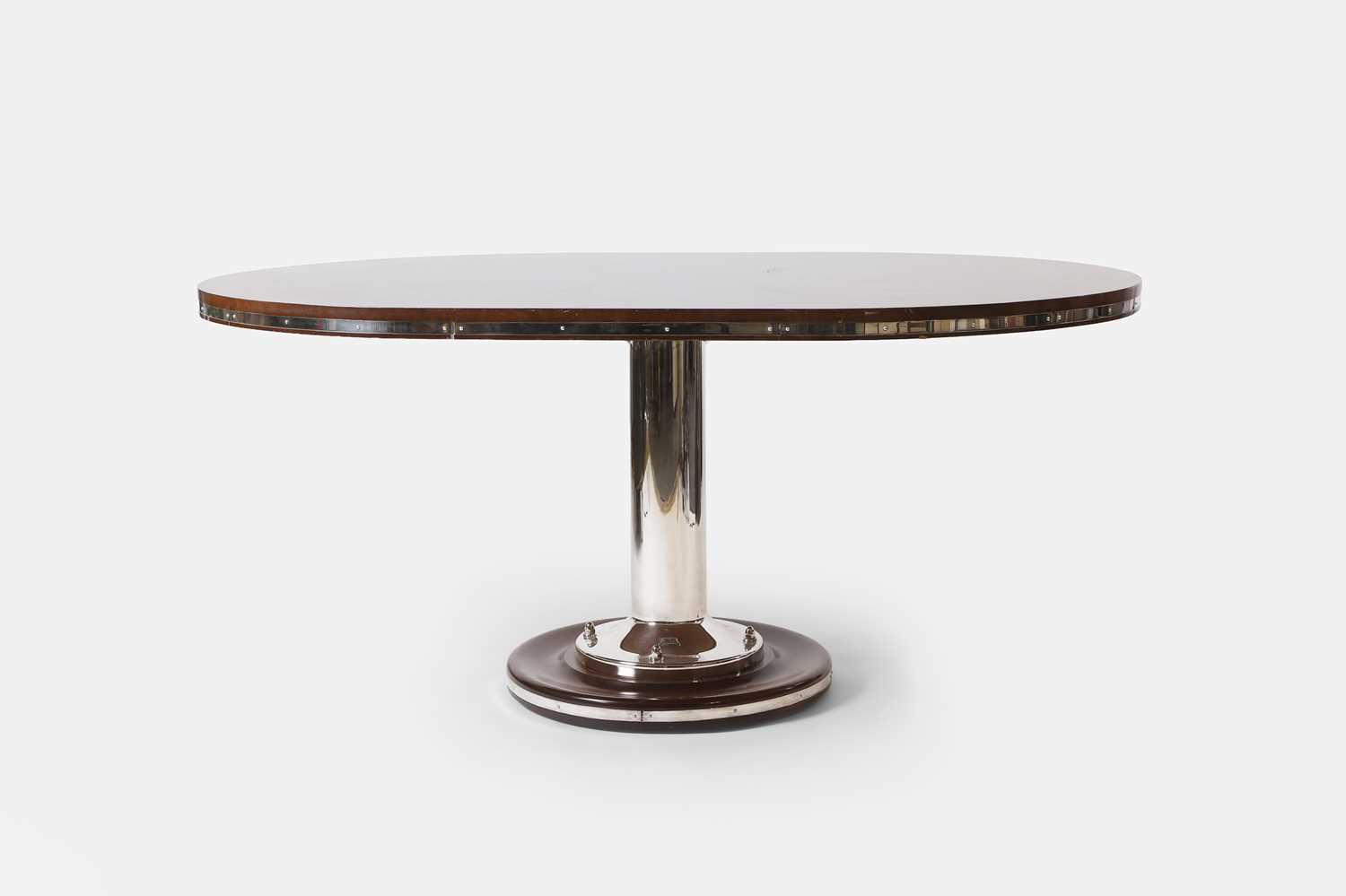 Lot 160 - A mahogany and nickel 'Oval Yacht Table' by Soane