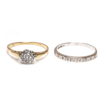 Lot 203 - Two 18ct gold diamond set rings