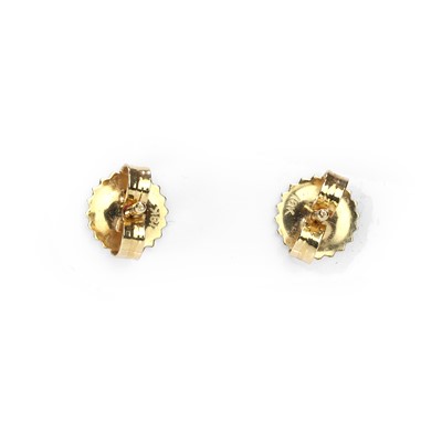 Lot 59 - A pair of 18ct gold ruby and diamond cluster stud earrings