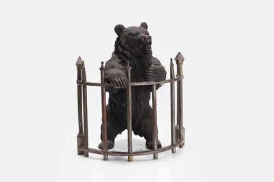 Lot 157 - A bronze inkstand