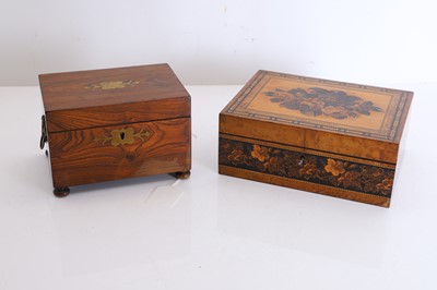 Lot 314 - A Tunbridgeware walnut jewellery box