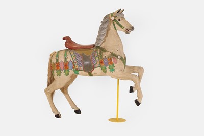 Lot 179 - A wooden fairground horse figure