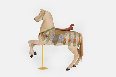 Lot 179 - A wooden fairground horse figure