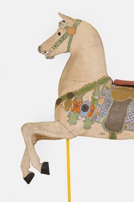 Lot 179 - A wooden fairground horse figure