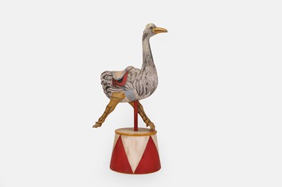 Lot 180 - A wooden fairground ostrich figure