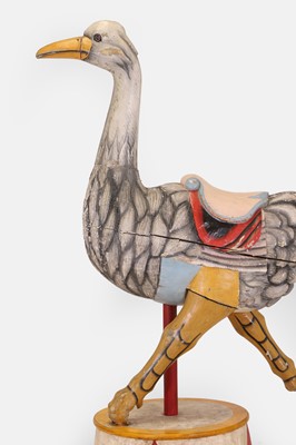 Lot 180 - A wooden fairground ostrich figure