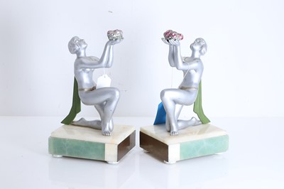 Lot 303 - A pair of Art Deco figural bookends