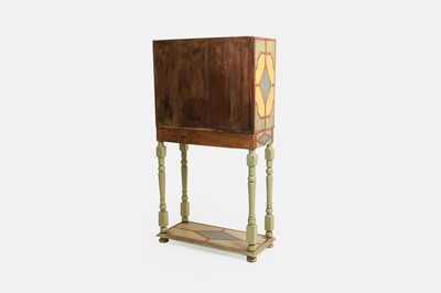 Lot 31 - A painted wooden chest-on-stand