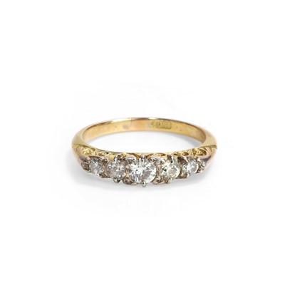Lot 37 - A five stone diamond ring