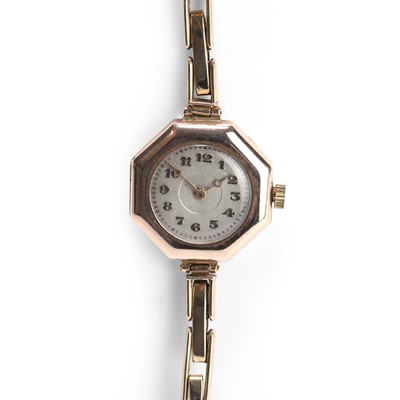 Lot 430 - A ladies' 9ct gold mechanical bracelet watch