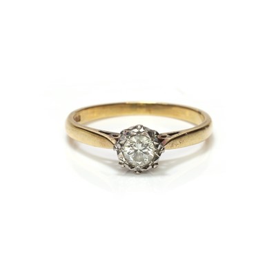 Lot 104 - A 9ct gold diamond single stone ring