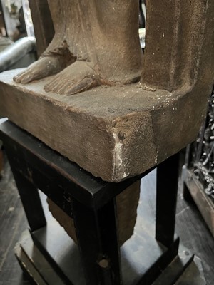 Lot 288 - A pre-Khmer carved sandstone figure of Vishnu