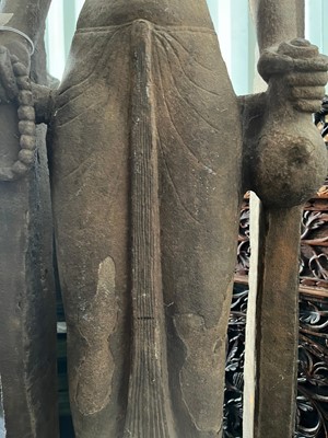 Lot 288 - A pre-Khmer carved sandstone figure of Vishnu