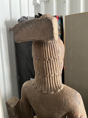 Lot 288 - A pre-Khmer carved sandstone figure of Vishnu