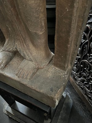 Lot 288 - A pre-Khmer carved sandstone figure of Vishnu