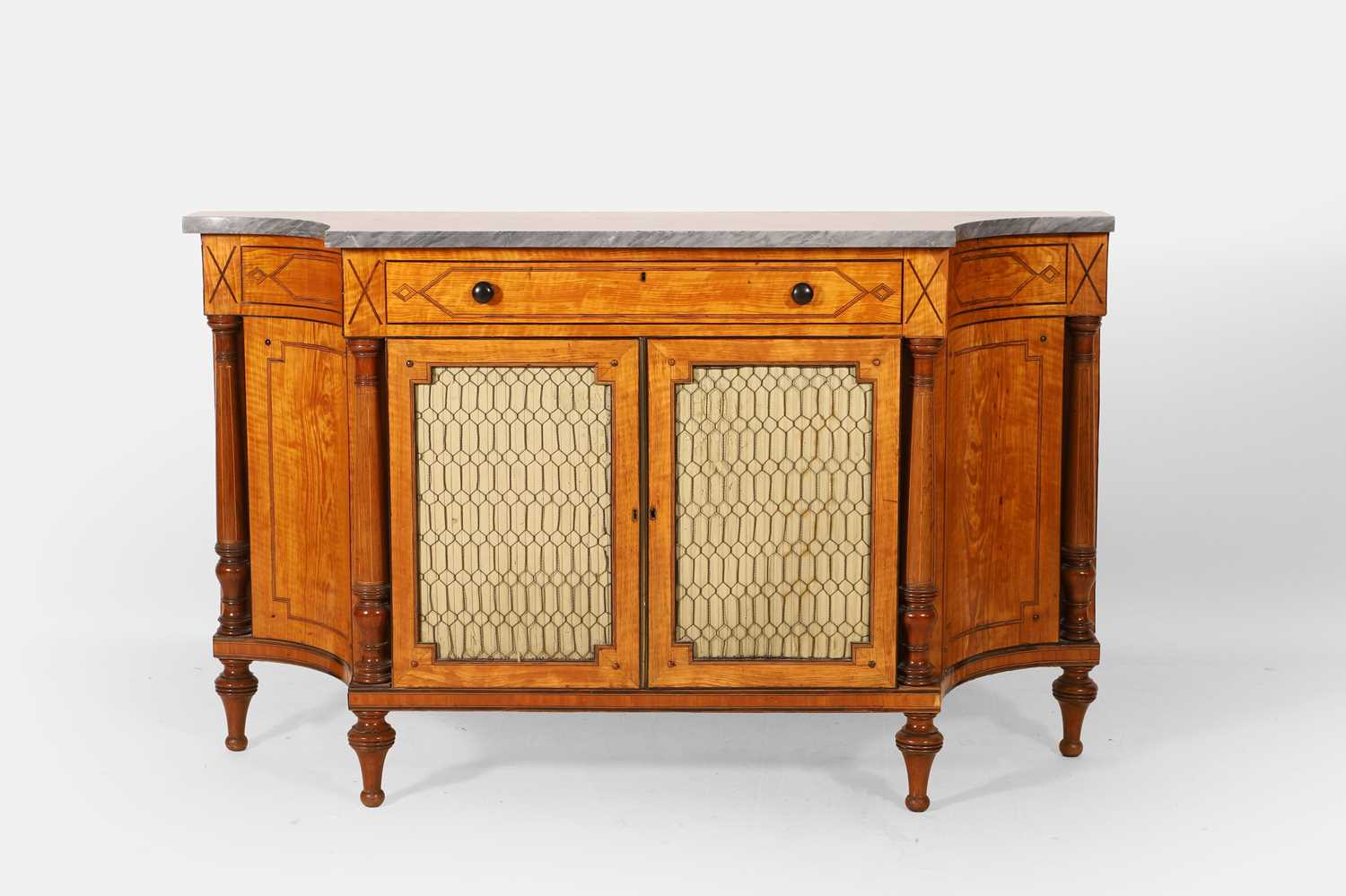 Lot 302 - A late George III satinwood pier cabinet