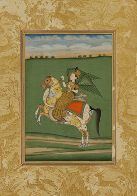 Lot 243 - A winged aspara riding on a composite horse