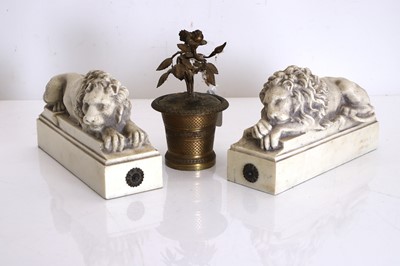 Lot 302 - A Victorian gilt metal table inkstand