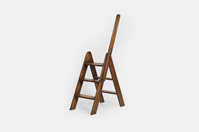 Lot 351 - A pair of oak folding library steps