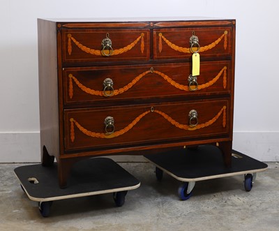 Lot 546 - A mahogany and boxwood inlaid chest of four drawers