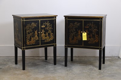 Lot 518 - A pair of japanned side cabinets