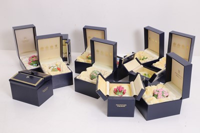 Lot 101 - A collection of twelve Halcyon Days enamelled 'Bouquet Seals'